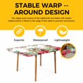 thumbnail image 4 of Christmas Poinsettia Table Cloths for 4 Foot Rectangle Tables, Xmas Cardinal Pine Cone Branches Patio Waterproof Elastic Fitted Tablecloths, Washable Rectangular Table Cover for Camping, 4 of 8