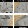 thumbnail image 6 of WAYUTE Boys Pants Solid Color Cargo Knee Length Pants with Multiple Pockets for Kids Youth Play and Summer Dress Cargo Shorts Casual Outdoor,9-10 Y,Light Gray, 6 of 6
