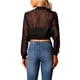 thumbnail image 3 of Chaqueta Bomber Crop INSPIRE CHIC para mujer, ligera de malla transparente, de manga larga, 3XL, negra, 3 of 6