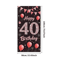 thumbnail image 3 of Pink Glittery 40 Birthday Banner with Balloons Fireworks and Cake Background Backdrop for Birthday Party Photography Props Party Decorations Happy Birthday Celebration Decor, 3 of 8