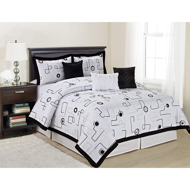 Unique Home Periwinkle 7 Piece Comforter Bed in a Bag Ruffled Clearance