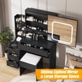 thumbnail image 3 of Kojooin Vanity Table with LED Mirror, 4 Drawers, Charging Port and 3-Colour Adjustable Lighting, 3 of 7