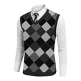 thumbnail image 5 of Mens Vintage Vest V-Neck Sleeveless Knitted Pullover Top Casual Sports Casual Business Vests, 5 of 5
