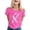 Hot Pink, variant on Women's Casual T-Shirt for Everyday Wear with Cancer Awareness Logo Soft Everyday Basic Tee for Women, L, Blue