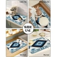 thumbnail image 6 of Boho Southwestern Dish Drying Mat for Kitchen Counter, Absorbent Quick Dry Coffee Bar Mat Pad Thin Diatomaceous Sink Mat Dish Drainer Mat 23.5x15.5 Blue White Vintage Ethnic Tribe Geometric Texture, 6 of 6