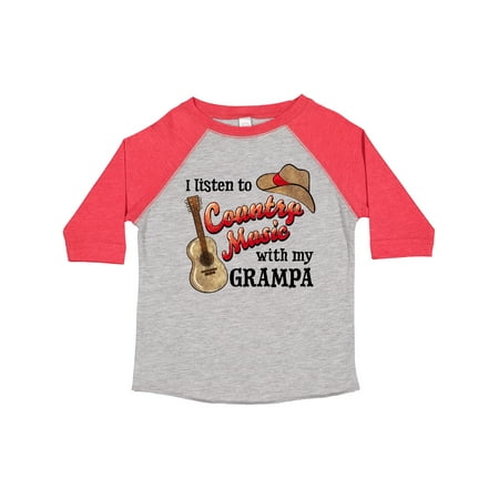 

Inktastic I Listen to Country Music with My Grampa Guitar and Hat Gift Toddler Boy or Toddler Girl T-Shirt