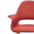 thumbnail image 6 of 2xhome Mid Century Modern Upholstered Fabric Organic Accent Living Room Dining Arm Chair with Natural Wooden Legs, Orange, Set of 1, 1 piece, 6 of 6