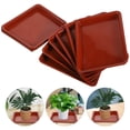 thumbnail image 3 of KAKOWELY Rectangular Flowerpot Water Tray Plastic 10Pcs 7.9X6.1X1In, 3 of 8