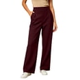 thumbnail image 2 of ClodeEU Women's High Waist Wide Leg Dress Pants,Casual Loose Straight Business Trousers with Pockets ,Women's Plus M, 2 of 3
