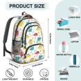 thumbnail image 5 of White Colorful Dinosaur Decoration Pattern Cute School Backpack Bag with Padded Back and Adjustable Shoulder Straps 16.9 X 12.6 X 5.9 Inches, 5 of 5