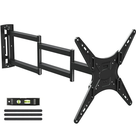 MOUNT PRO Full Motion Long Arm TV Wall Mount for Most 26-65 inch TVs, Max VESA 400x400mm and 77 lbs, with 37.4 inch Swivel Extension Arm, For Single Stud
