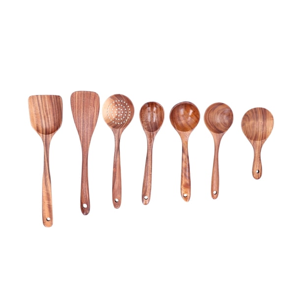 Utensilios de Cocina ANGGREK Espátula de Madera Teca Alta Resistencia al Calor