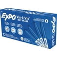 thumbnail image 6 of Expo® Vis-A-Vis Wet-Erase Overhead Transparency Markers, Fine Tip, Blue, 12-Count, 6 of 9