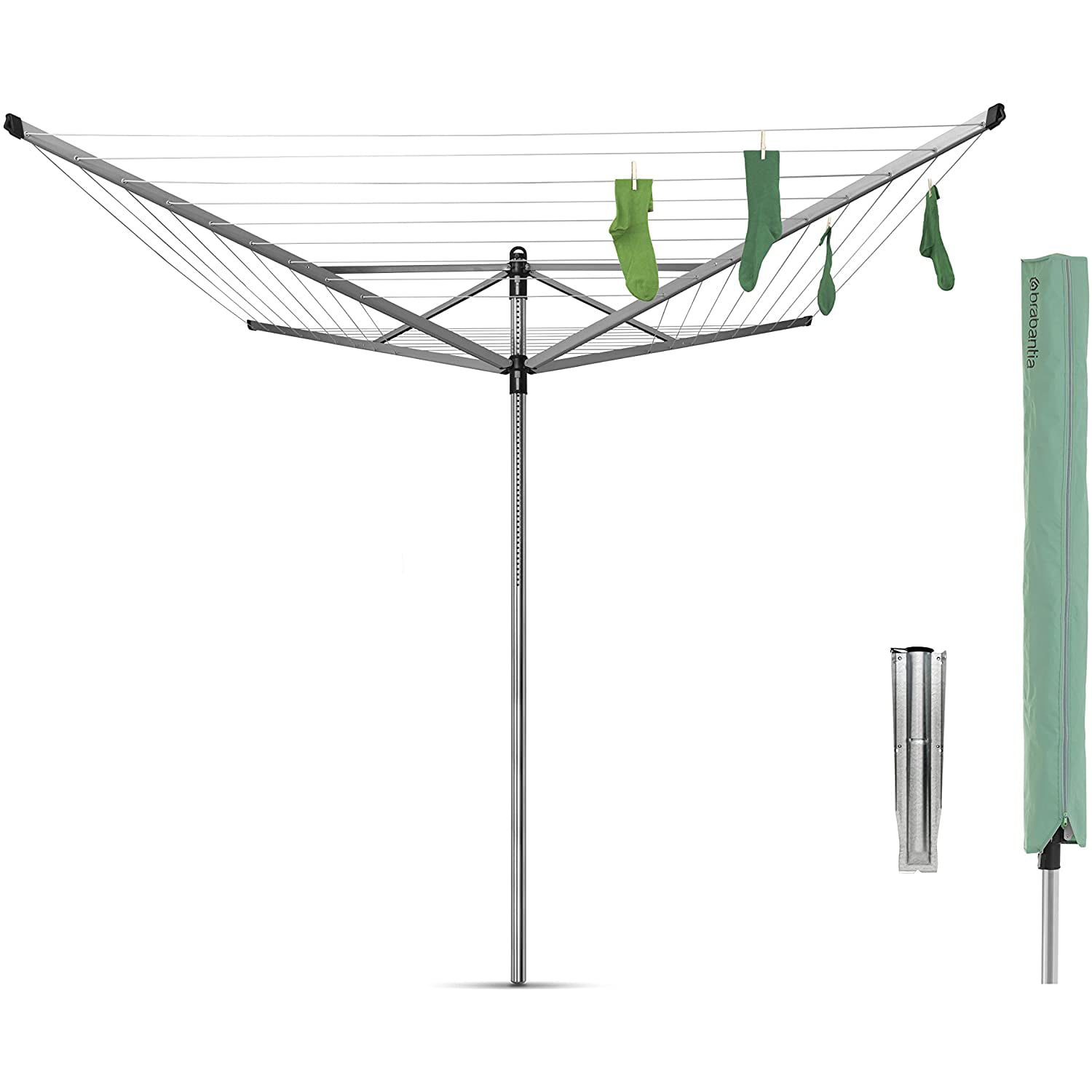 JVL ROTARY 3 ARM FREE STANDING GARDEN LAUNDRY 16M WASHING LINE CLOTH DRIER AIRER 