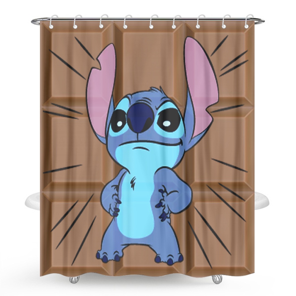 Cartoon Stitch Shower Curtains for Bathroom Holiday Decorations