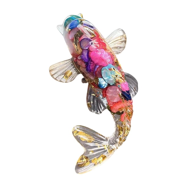 Estatua de pez koi de cristal de 2,3 pulgadas, adorno coleccionable para coche, adorno de buena suerte Estilo A