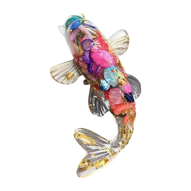 Figura de carpa de cristal de 6 cm, adorno para coche, colección de escritorio, decorativa y coleccionable. Estilo A
