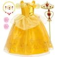 thumbnail image 5 of Princess Dresses for Girls Costume Off Shoulder Beauty Birthday Party Party Cosplay Outfit 7-8 Years, 5 of 6