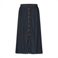 thumbnail image 5 of Women's Summer Front Button Midi Skirts Casual High Elastic Waist A Line Pleated Midi Skirts, 5 of 7