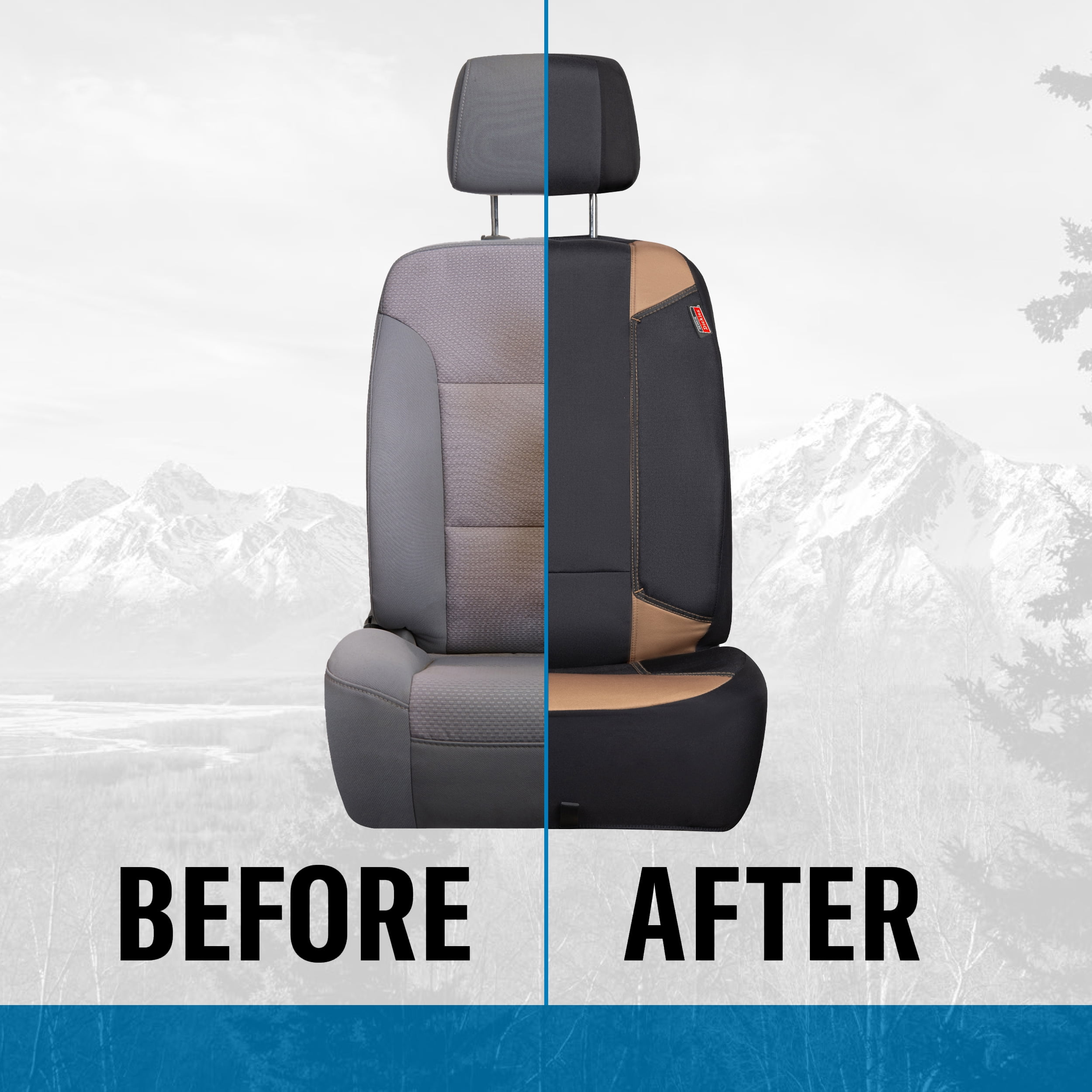 Dickies 2-Piece Carpenter Truck Seat Covers, Universal, Black and Brown