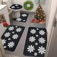 thumbnail image 5 of Christmas Bathroom Rugs Sets 4 Pcs with Toilet Cover, Snowflake Bath Mat for Bathroom, Bathroom Rugs Non Slip Washable Bathroom Mat with U-Shaped Toilet Mat for Toilets, 5 of 7