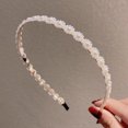 thumbnail image 3 of Diadema de perlas, diadema nupcial de perlas sintéticas blancas, accesorios para el cabello de boda para mujeres y niñas, 3 of 5