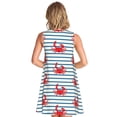 thumbnail image 2 of Bixox Cute Red Crabs With Nautical Print Women's Sleeveless A-Line Dress with Pockets, Casual Knee-Length Tank Dress for Summer-Large, 2 of 7