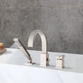 thumbnail image 5 of Waterfall Bathtub Faucet with Sprayer, 3-Hole Roman Tub Filler with Hand Shower Deck Mount Waterfall Tub Spout Set, 5 of 6