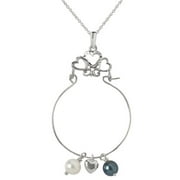 Sterling Silver Charm Holder and Cable Chain Necklace, 18"