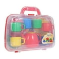 thumbnail image 1 of Portable Tea Set with Carrycase Pastel Colours Plastics Toys for Children Kids, 1 of 8