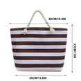 thumbnail image 3 of Hvmvliv Women Striped Canvas Beach Bag,Large Capacity Casual Tote Handbag and Shoulder Bag,Reusable Beach Purse for Beach,Travel,Shopping,Size 13.8X13in Brown, 3 of 9