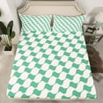 thumbnail image 2 of Castle Fairy Kids Teens Minimalist Geometric Grid 4pcs Bed Sheets,Minimalist King Sheets,Abstract Stripes Super Cozy Sheet Set,Microfiber Bedroom Decor, 2 of 7