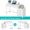 thumbnail image 4 of Tribesigns Computer Desk with 5 Drawers, Writing Desks Work Table with Reversible File Drawer Cabinet for Home Office, 4 of 5