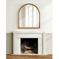 thumbnail image 7 of Kate and Laurel Hatherleigh Modern Transitional Arched Wooden Wall Mirror, 32 x 36, Rustic Brown, Decorative Wood Wide Arch Mirror for Use in Bathroom, Entryway, or Bedroom, 7 of 7