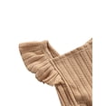 thumbnail image 4 of Vestido de princesa de niña, mono de manga voladora de cuello cuadrado sólido, 4 of 4