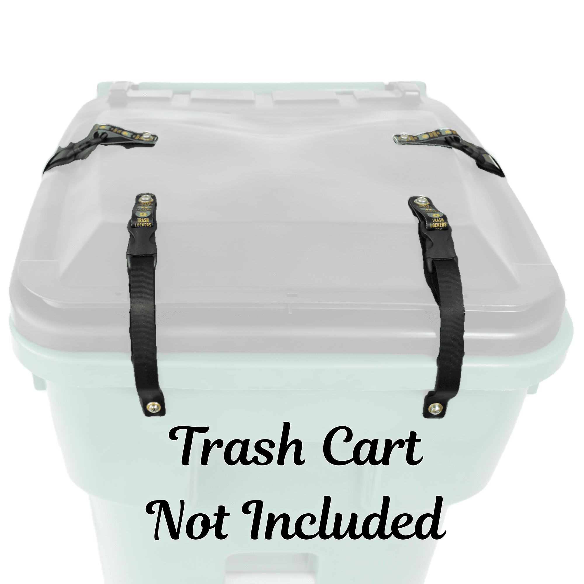 Ultimate Black Bear Trash Lock, Four Strap.  Certified Black Bear Resistant, Animal Proof existing Trash cans. Also Works for Wind, Squirrels, Raccoon, Opossum, and Other varmints/Critters