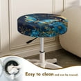 thumbnail image 3 of SEANATIVE Floral Butterfly Stool Covers Round Set of 2 12"-14" Round Stool Seat Cove Dustproof Barstools Cover Size S Soft Stool Cushion Slipcover for Circle Chair Stools, 3 of 7