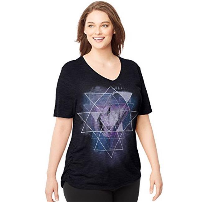 Just My Size Just My Size Womens Plus Size Short Sleeve V Neck