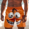 thumbnail image 2 of KHONTS Men's Swim Trunks Funny Printed Drawstring Elastic Waist Board Shorts Breathable Beach Surf Swim Bathing Suit Orange M, 2 of 4