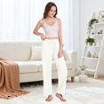 thumbnail image 5 of Dailycode Women's Pajama Pants Wide Leg Lounge Pj Bottoms With Pockets Off-white and White Stripes, 5 of 7