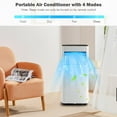 thumbnail image 2 of 8000BTU Portable Air Conditioner, 4-in-1 Air Conditioner Cooling for Room Spaces up to 230sq.ft, Multi-function & Powerful AC Unit w/Sleep Mode, 24H Timer & Window Venting Kit, Black, 2 of 8