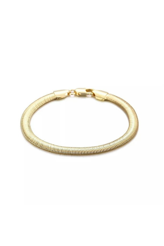 18K Gold Plated 6MM Snake Chain Link Bracelet Wedding Party Fashion Jewelry Gift