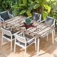 thumbnail image 2 of Red Texas Star Vintage Table Cloths for 6 Foot Rectangle Tables, Farmhouse Berry Grey Wooden Patio Waterproof Elastic Fitted Tablecloths, Washable Rectangular Table Cover for Camping, 2 of 8