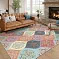 thumbnail image 6 of Bleum Cade Boho Floral Area Rugs 3x5 Washable Flower Rug for Bedroom Living Room,Soft Faux wool Non-slip Backing Carpet, 6 of 7