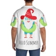 thumbnail image 3 of Pofeuu Hello Summer Gnome 2 Print Mens Casual Short Sleeve Shirts Beach Summer Spread Collar Pocket Tops Men's Casual Short-sleeved Shirt-Large, 3 of 5
