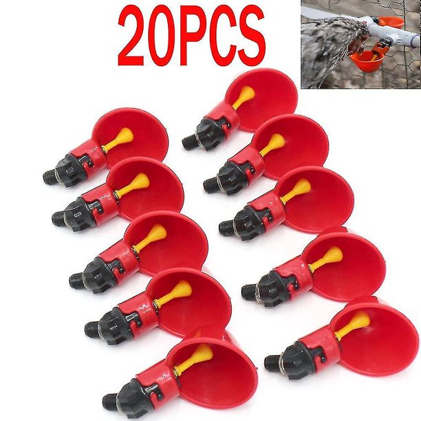 Bebedero automático para aves de corral, 20 piezas, vasos para beber, cuenco alimentador de agua para pollos