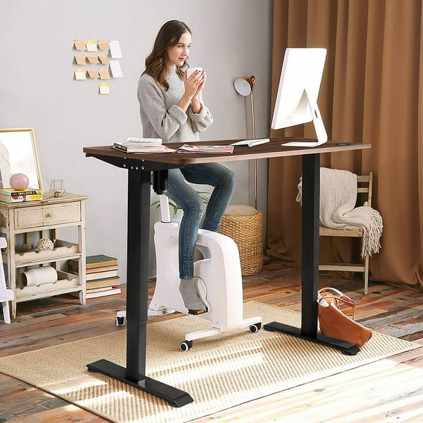 Walnew Office Desk Electric Standing Desk With Height Adjustable Computer Stand Up Table Home Workstation With Wood Tabletop Walmart Com Walmart Com