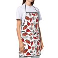 thumbnail image 3 of Naloa 1Pack Adjustable Bib Apron Waterdrop Resistant Cooking Kitchen Aprons for Women Men Chef, Red Food Print, 3 of 8