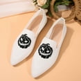 thumbnail image 3 of Women's Fashion Halloween Ballet Flats Pointed Toe Embroidery Knit Loafers Breathable Casual Dressy Shoes, 3 of 6