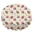 thumbnail image 2 of Football Helmet Beige Pattern Round Tablecloth 70"x70", Wrinkle Resistant Wipeable Table Cover for Kitchen Dining Room Picnic Patio and Party, 2 of 6